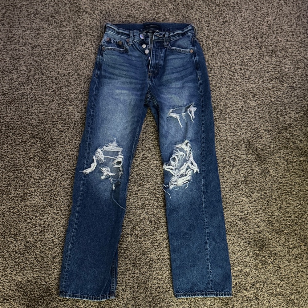 Aeropostale Dark Blue Hi-Rise Ripped 90s Baggy Jean